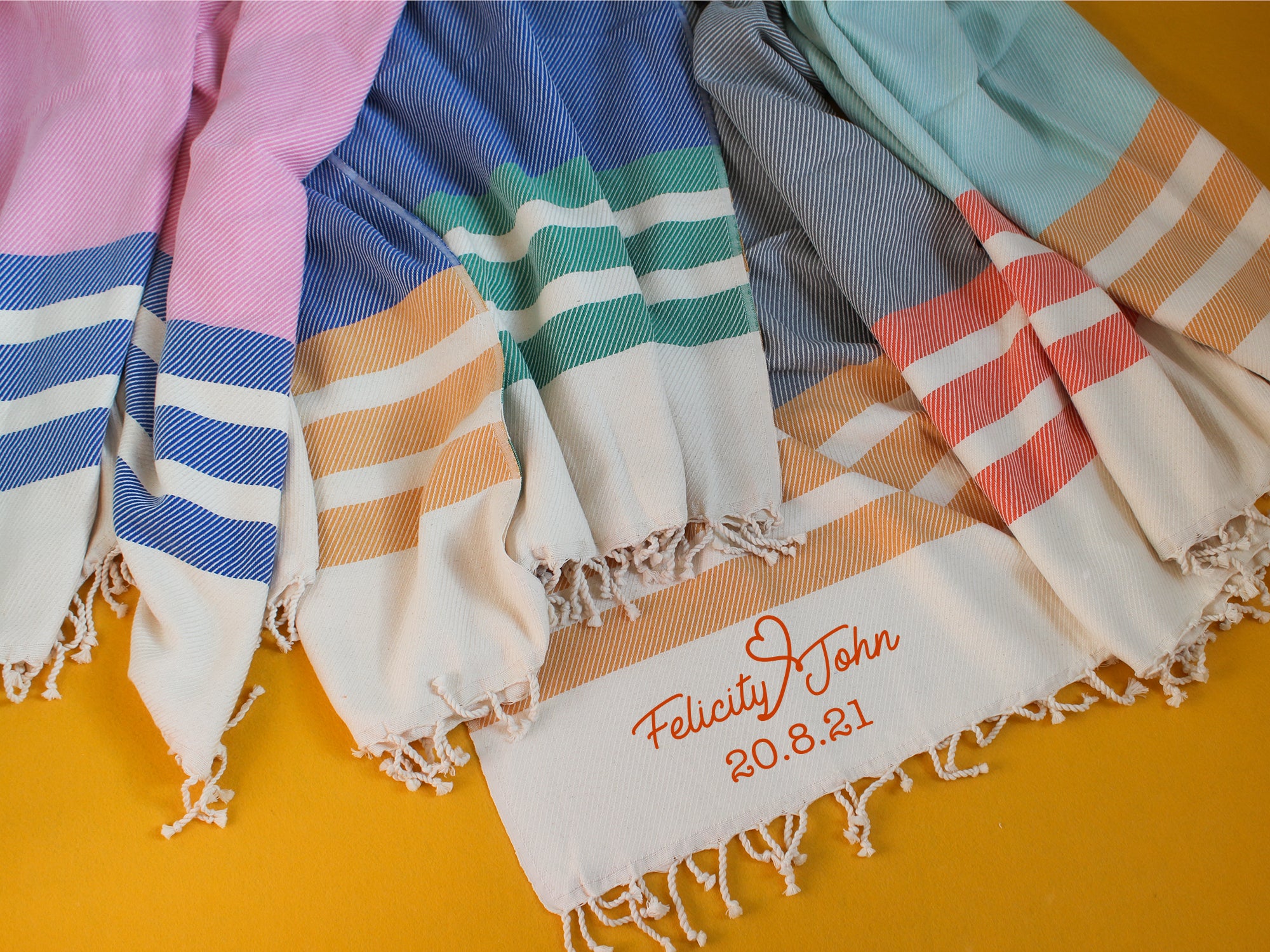 Personalised cotton towels sale