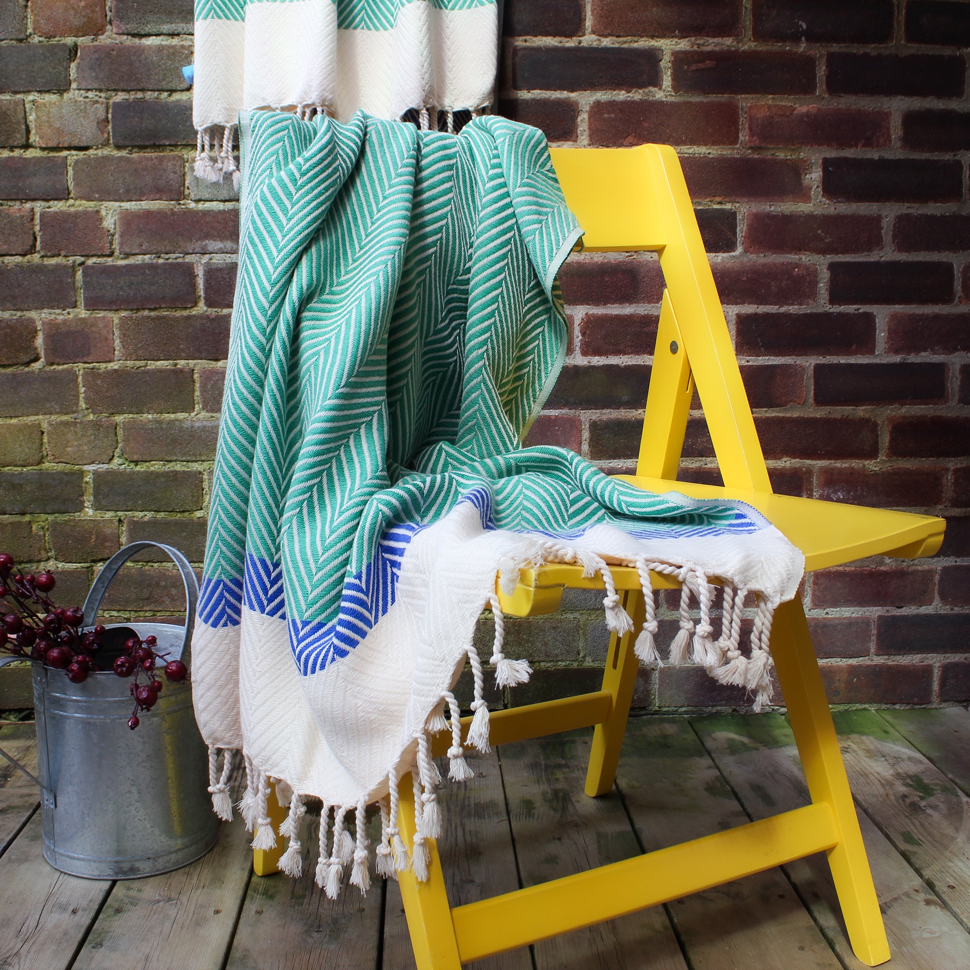 HERRINGBONE  Personalised Handwoven Cotton Throw Blanket